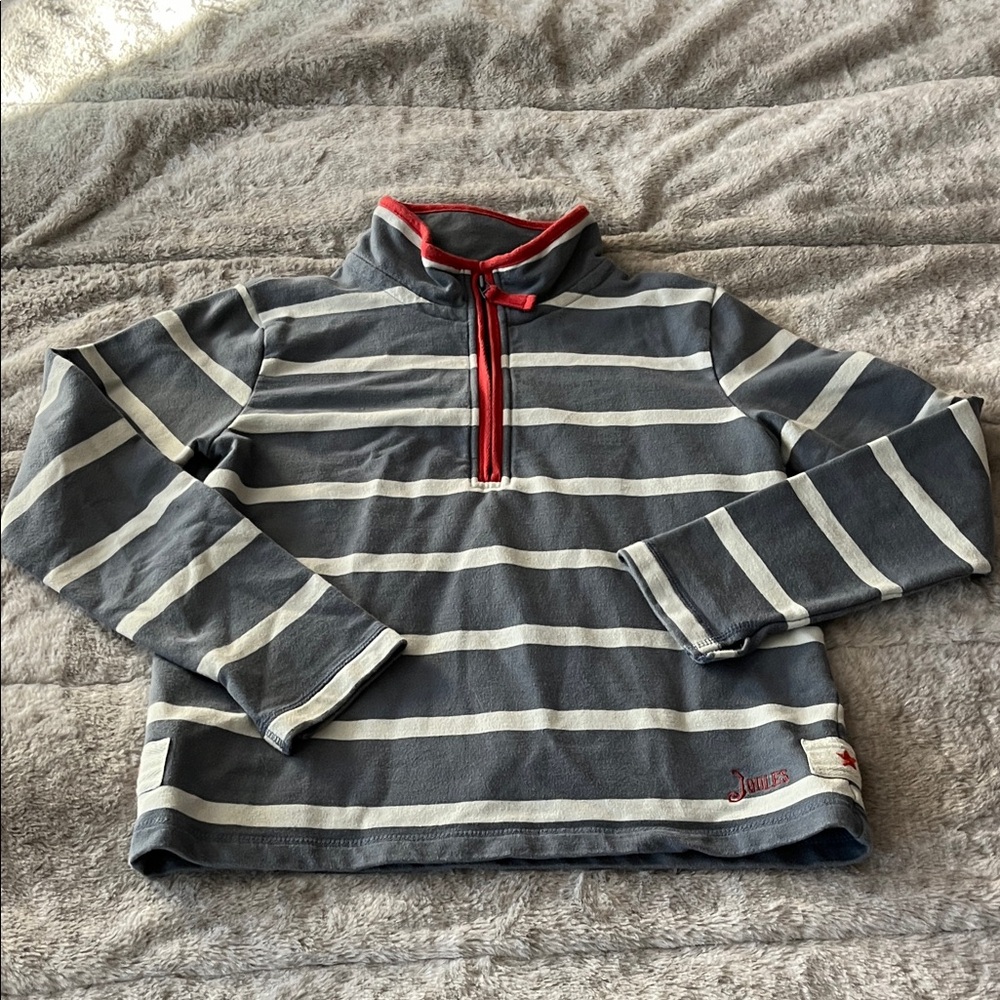 Joules striped Gray youth Quarter-Zip Top